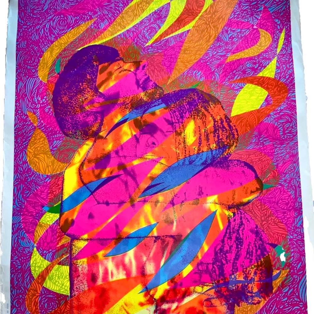 Vintage Light My Fire D 243 1970's Blacklight  Poster ~  29 x 23